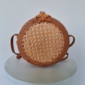 Brown Basket Weave Purse Size Small